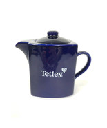 Tetley Tea tea-for-two teapot. Cobalt blue Tetley logo. - $61.00