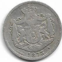 THE VERY OLD COIN 1875 ROMANIA 1 LEU, SILVER, ABOUT 5 GR  - $78.00