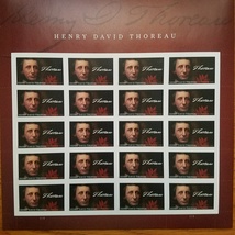 HENRY DAVID THOREAU (USPS) STAMP SHEET 20 FOREVER STAMPS - $19.95