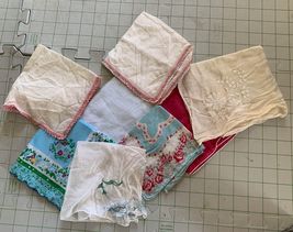 Vintage Blue &amp; Pink Hankies Set #17p - $17.00