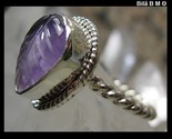 Genuine AMETHYST RING in Sterling Silver - Size 8