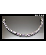 Vintage AMETHYST TENNIS BRACELET in Sterling Silver - $95.00