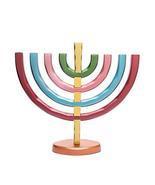 World Of Judaica Yair Emanuel Anodized Aluminum Hanukkah Menorah with Br... - $81.40