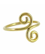 Gold Plated on Sterling Silver S-Swirl Adjustable Thumb Ring - $10.49