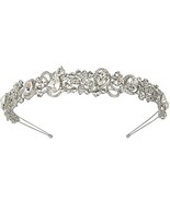 EVER FAITH Silver-Tone Austrian Crystal Bridal Flower Vine Tear Drop Head Band - $32.77