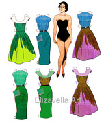 INSTANT DOWNLOAD 1950s pinup girl paper doll Digital Printable Sheet Vintage art - $2.75