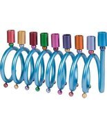 Multicolor Spiral Shaped Anodized Aluminum Hanukkah Menorah - $118.78