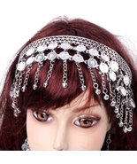 BellyLady Belly Dance Tribal Metal Headband With Silver Coins, Gypsy Egyptian... - $7.37