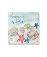 Stupell Industries Beach Vibes Calligraphy Trendy Seashells Starfish Painting, D - $158.99