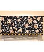 Floral Print Valance With Trim Bottom - $40.99