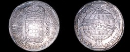 1815-B Brazilian 960 Reis World Silver Coin Overstruck on Host - Brazil - $149.99