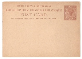 British Honduras Postal Stationery Card QV 1 1/2 penny 1879 HG 1 - $12.50