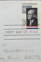 USPS ADLAI STEVENSON, GOVERNOR &amp; AMBASSADOR 1965 Anderson First Day Cove... - $22.73