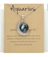 Aquarius  Zodiac Necklace in Silver, Zodiac Sign Necklace, Horoscope - $10.02