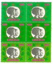 Block of 6 - 1972 Denmark Julen Christmas Seals - $3.91