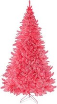 6 Feet Pink Christmas Tree Premium Artificial Spruce Hinged Pink Christm... - $96.80