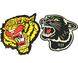 Roaring Black Panther 8" Bengal Tiger Back Patch Large Embroidered Iron On 2 Pcs - $47.20