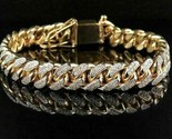 4 Carat Simulated Diamond Men's Miami Cuban Bracelet 14k Yellow Gold Plated - $257.40