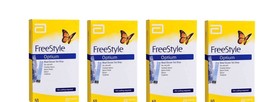 Abbott FreeStyle Optium 200 4X50 Blood Glucose Test Strips 4 Packs (FRES... - $49.49