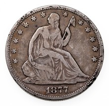 1877-CC 50C Seated Liberty Half Dollar in Good Condition, VG+ in Wear, R... - $118.80