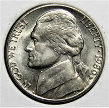 1980 D US Jefferson Nickel 5 Cents Coin - $1.99