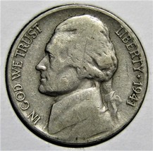 1941 P US Jefferson Nickel 5 Cents Coin - $1.99