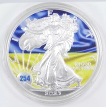 1 Oz Silver Coin 2023 American Eagle $1 Flags of the World - Ukraine #25... - $156.80