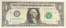 $1 One Dollar Bill 31101991 birthday anniversary March 11 or October 31,... - $29.99