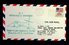 NASA B-1 Strategic Bomber 1976 Postal Cover Charlie Bock Barry Goldwater... - $9.45