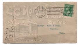 Antique Advertising Postal Cover : 1889  EC Morris Burglar Proof Safe ,B... - $39.60