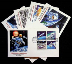 Fleetwood Future Mail Transportation Lot 5 FDC First Day Covers 1989 Spa... - $8.86