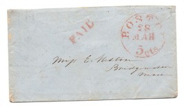 Stampless Cover 1840s PAID , Boston Cancel  - $10.00