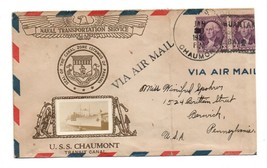 USS Chaumont photo cachet cover 1936 Canal Zone Naval Transportation Ser... - $20.00