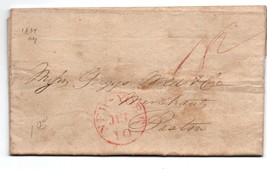 Stampless Cover Letter: 1834 Boston to NY , Produce Pricing Asparagus Etc. - $19.80