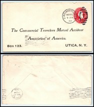 1909 US Ad Cover - Commercial Travelers Mutual Accident Ass&#39;n, Utica, NY... - $2.96