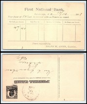 1908 US Postal Card - First National Bank, Bainbridge, New York J4 - $2.96