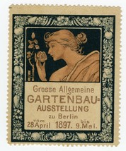 1897 Horticulture Exhibiton Poster Cinderella Berlin Woman Advertising S... - $59.70