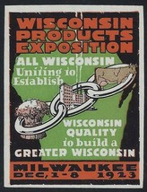 1923 &quot;Wisconsin Products Exposition&quot; Milwaukee Cinderella / Poster Stamp... - $6.49