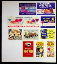 National Wine Week 1940&#39;s Lot Of 11 Poster Stamps Drink Wine With Dinner - $8.86