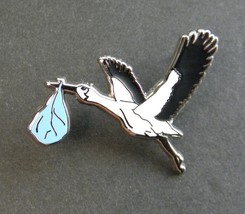 BLUE STORK CARRYING NEW BABY BOY ITS A BOY DELIVERY LAPEL PIN 1.5 INCHES - $5.74