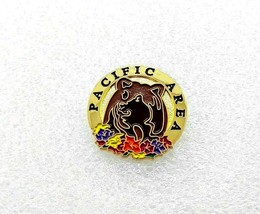 Pacific Area Washington Lapel Pin - Beaver, Bear, Flowers - $6.43