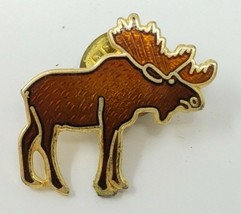 Lapel Pin Moose Deep Brown Honey Eagle River Designs PM05 Large Antlers ... - $11.35