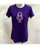 Ebay for Business Podcast Sz M T-Shirt Purple Pink Microphone Icon New Top - $11.75