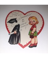 Vtg 40s A-meri-Card Die Cut Valentine&#39;s Graduation Outfit Paper Doll Ameri - $17.33