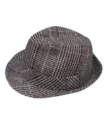 Towilliamsnya Check wool felt hat small top hat jazz hat - $25.99