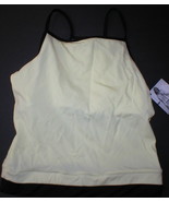 New Womens Pilates Yoga Top Borneo Light Yellow Black Bra Medium NWT Barre M  - $10.00