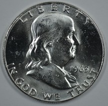 1963 P &amp; D Franklin uncirculated silver half dollars BU - $36.00