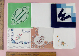 Choice of Vintage Monogram Handkerchiefs Monograms H, M, W, J, B, V (Mon... - $18.00