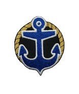 Anchor Fully Embroidered Iron-On Patch 2.4" x 2.9" Sailor Boat Navy Armed Forces - $7.87