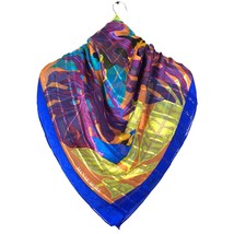 Authentic Hanae Mori Silk Scarf Shawl Babushka Classic Wrap Head Squares... - $87.00